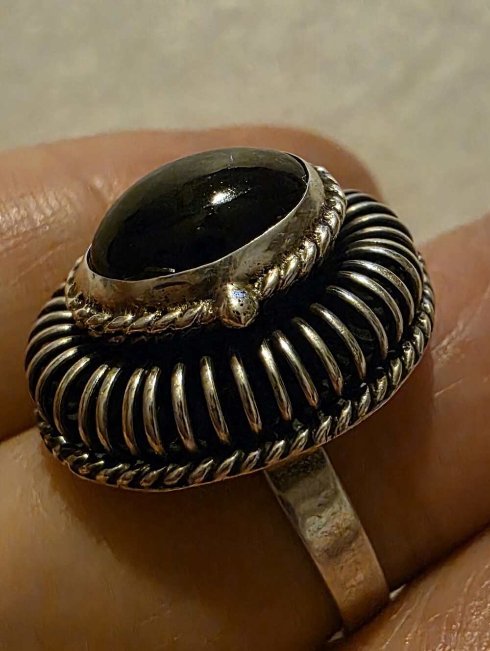 Vintage Taxco Sterling 925 Mid Century Onyx Sterling Poison Pill Box Stash Ring